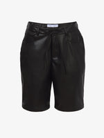 Flat image of Faux Leather Shorts in black