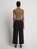 Back image of model in Drapey Suiting Wide Leg Pants in black