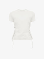 Flat image of Side Slit T-Shirt in off white