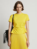 Cropped front image of model wearing Side Slit T-Shirt in sun