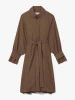 Flat image of Drapey Suiting Trench Coat in coffee