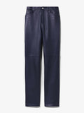 Flat image of Leather Straight Pant in cobalt