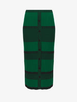 Flat image of Mini Stripe Button Front Skirt in green/black