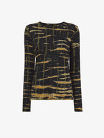 Flat image of Tie Dye Long Sleeve T-Shirt in black multi