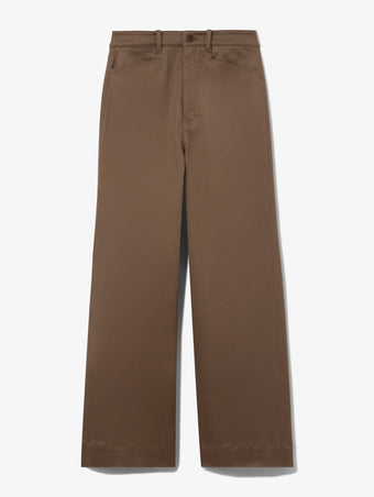 Flat image of Cotton Twill Culottes in coffee