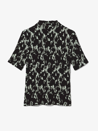Flat image of Viscose Flou Smocked Top in mint/black