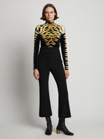 Front image of model wearing Wool Bi-Stretch Suiting Pants in black