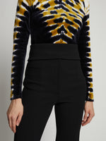 Detail image of model wearing Wool Bi-Stretch Suiting Pants in black