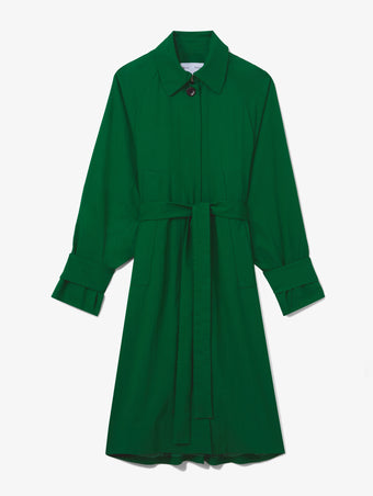 Flat image of Drapey Suiting Trench Coat in green
