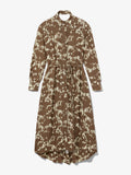 Flat image of Printed Long Sleeve Shirt Dress in buttercream/coffee