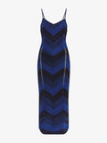 Flat image of Marled Stripe Knit Maxi Dress in cerulean/black