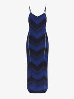 Flat image of Marled Stripe Knit Maxi Dress in cerulean/black