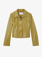 Flat image of Cropped Leather Blazer in sulphur