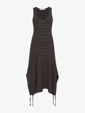 Flat image of Stripe Rib Sleeveless Dress in black/mushroom
