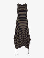Flat image of Stripe Rib Sleeveless Dress in black/mushroom