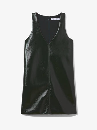 Flat image of Vinyl V-Neck Shift Dress in pine