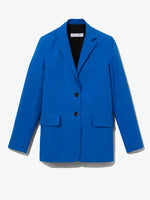 Flat image of Cotton Linen Blazer in cerulean