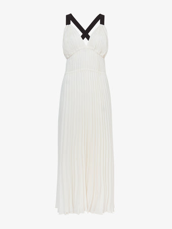 Flat image of Broomstick Pleated Tank Dress in off white