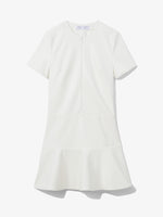 Flat image of Faux Leather Ruffle Mini Dress in off white
