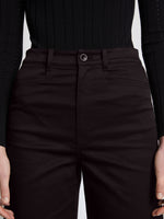 Detail image of model wearing Cotton Twill Culottes in BLACK