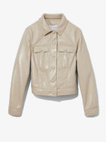 Flat image of Vinyl Cropped Jacket in fawn
