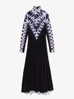 Flat image of Tie Dye Velvet Dress in midnight multi