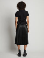 Back image of model wearing Side Slit T-Shirt in black