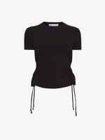 Flat image of Side Slit T-Shirt in black