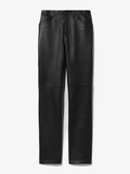 Still Life image of Leather Straight Pants in BLACK