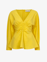 Flat image of Poplin V-Neck Top in sun