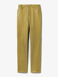 Flat image of Leather Straight Pant in sulphur