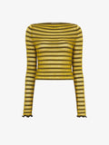 Flat image of Sheer Stripe Sweater in sulphur/black