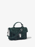 Side image of Topstitch PS1 Tiny Bag in DARK GREEN