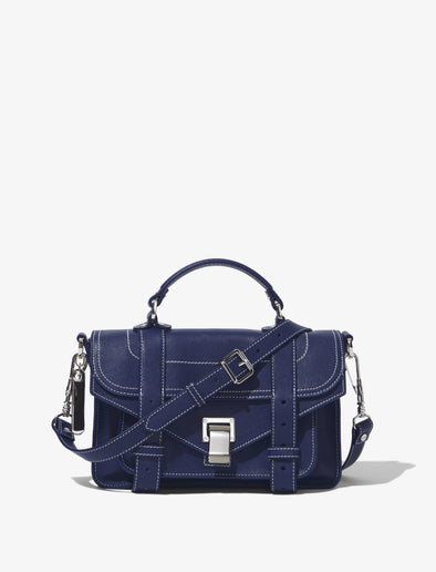 Front image of Topstitch PS1 Tiny Bag in NEW BLUE