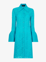 Flat image of Stretch Lace Shirt Dress in cyan