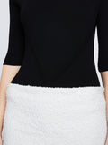 Detail image of model wearing Boucle Tweed Skirt in off white