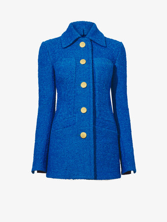 Flat image of  Boucle Tweed Jacket in turquoise