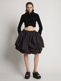 Front image of model wearing Boucle Tweed Crop Jacket in black