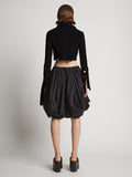 Back image of model wearing Boucle Tweed Crop Jacket in black