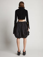 Back image of model wearing Boucle Tweed Crop Jacket in black