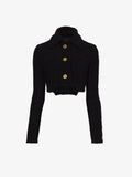 Flat image of Boucle Tweed Crop Jacket in black
