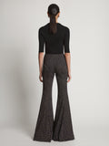 Back image of model in Printed Dot Cady Pants in khaki multi