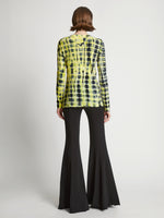 Back image of model wearing Tie Dye T-Shirt in yellow multi