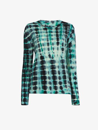 Flat image of Tie Dye T-Shirt in green multi