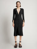 Front image of model wearing Viscose Knit Dress in black