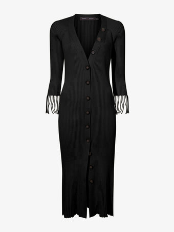 Flat image of Viscose Knit Dress in black