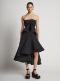 Front  image of model wearing Technical Nylon Strapless Top in black