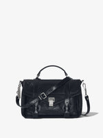 Front image of Crinkled Patent PS1 Medium Bag in BLACK.jpg
