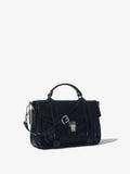 Side image of Crinkled Patent PS1 Medium Bag in BLACK.jpg