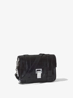 Side image of Crinkled Patent PS1 Mini Crossbody Bag in BLACK.jpg